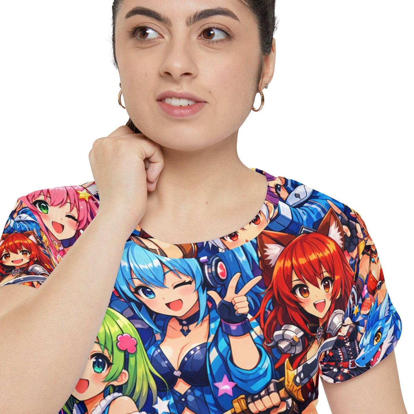 Anime Characters All-Over Print Shirt | Colorful Chibi Cast Tee