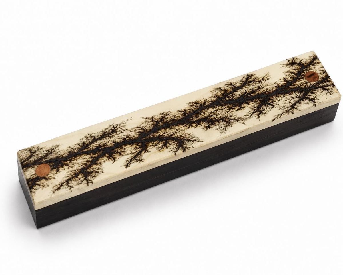 Handcrafted Walnut Ballpoint Pen with Fractal Burn Wenge Maple Case | Executive Desk Accessory