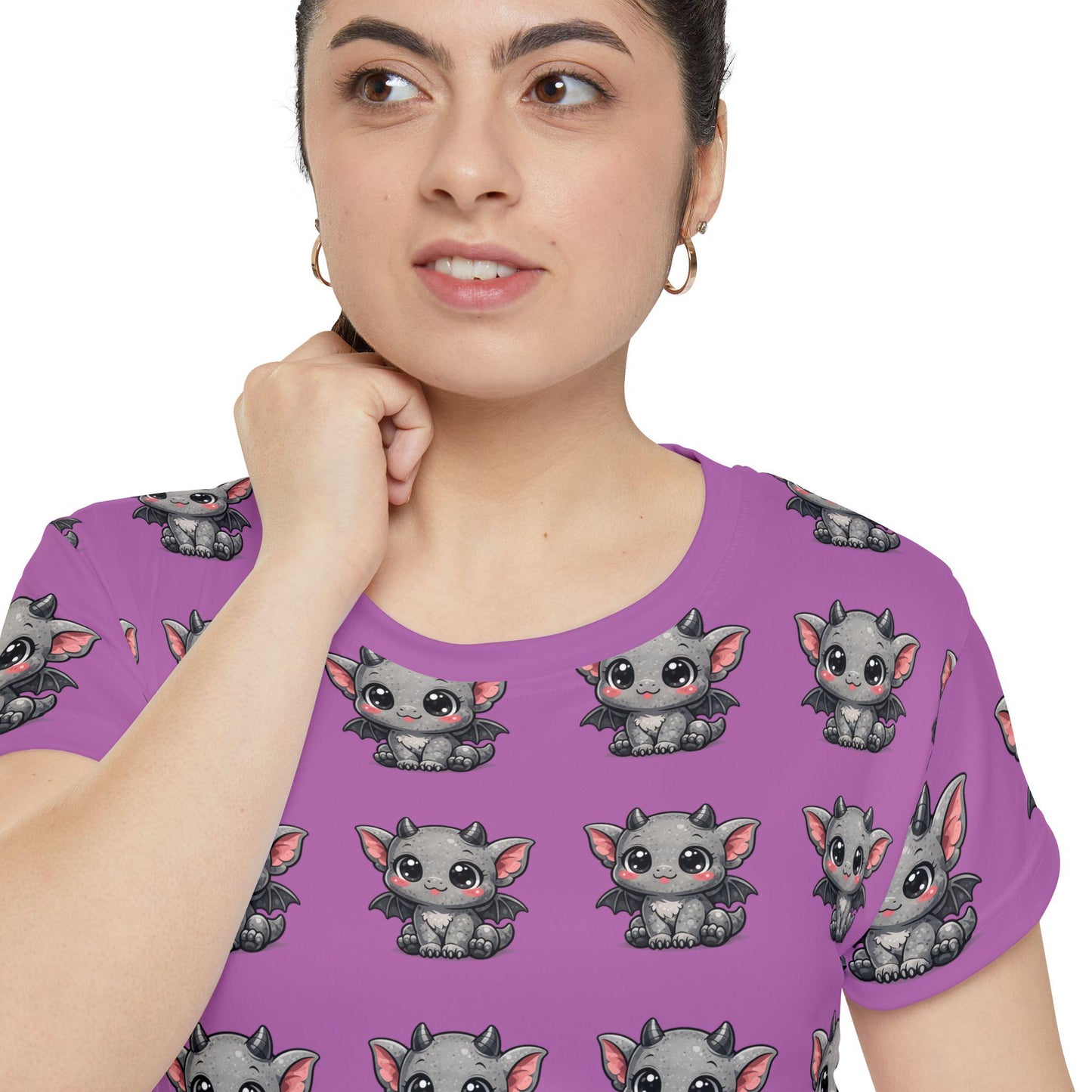 Unicorn Kitten All-Over Print Shirt | Whimsical Mauve Tee