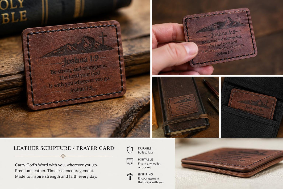 Christian Scripture Card • Minimalist Bible Verse Wallet Card • Encouragement Gift for Men • Faith Reminder • Pocket Prayer Card