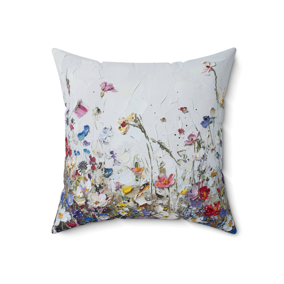 Expressionistic Flowers Spun Polyester Square Pillow Part Four