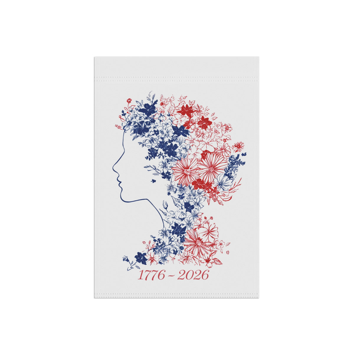 Floral Profile 1776-2026 Garden Flag | House Banner