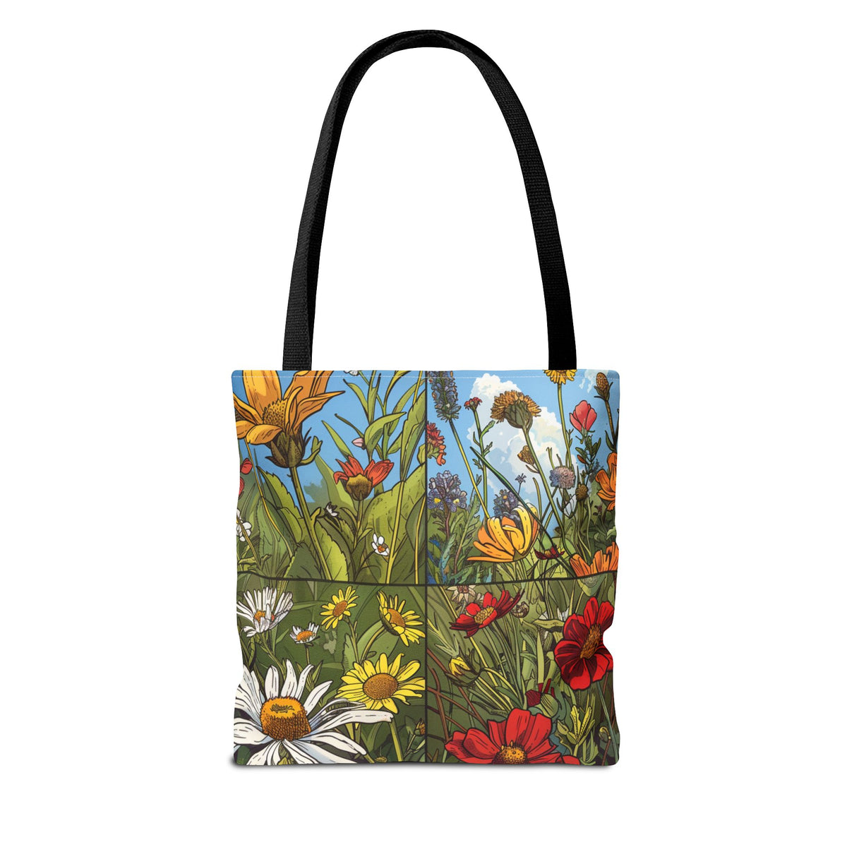 Wildflower Tote Bag - Comic Book Style