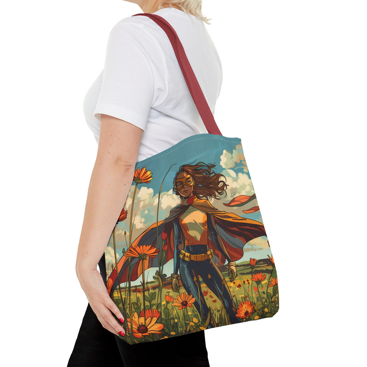 Female Superhero Comic Book Style Tote Bag
