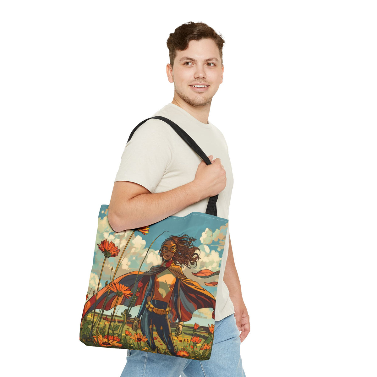 Female Superhero Comic Book Style Tote Bag