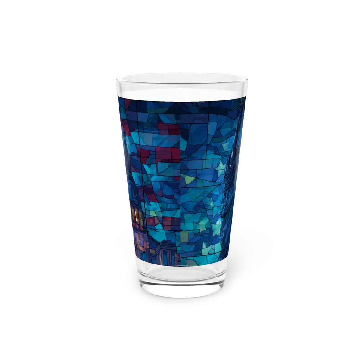 Statue of Liberty Mosaic Pint Glass | American Stars Flag Pattern