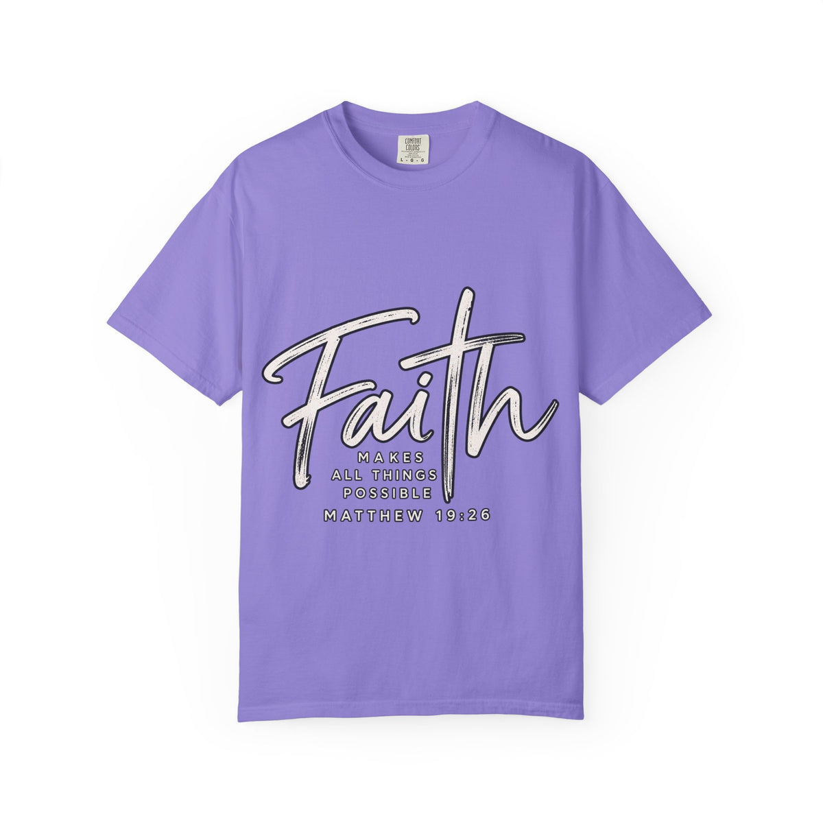 Faith Script T‑Shirt — "With God All Things Are Possible" (Matthew 19:26)