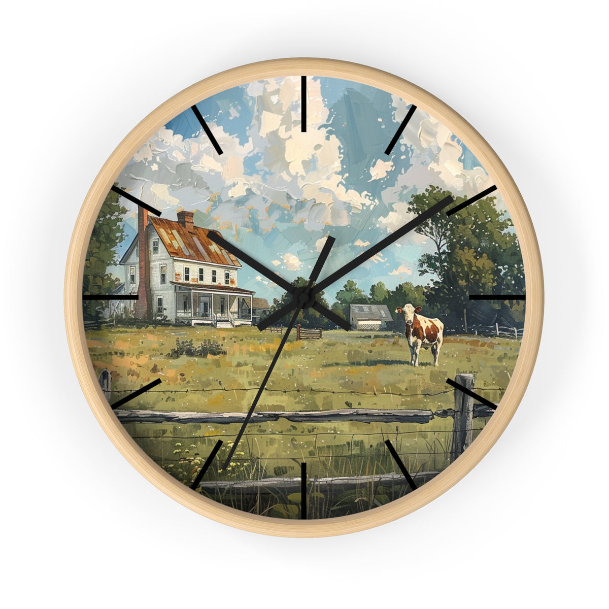 Farmhouse Scene Wall Clock