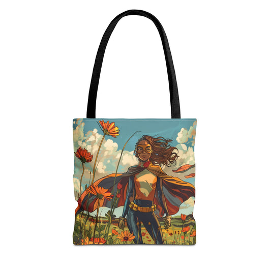 Female Superhero Comic Book Style Tote Bag