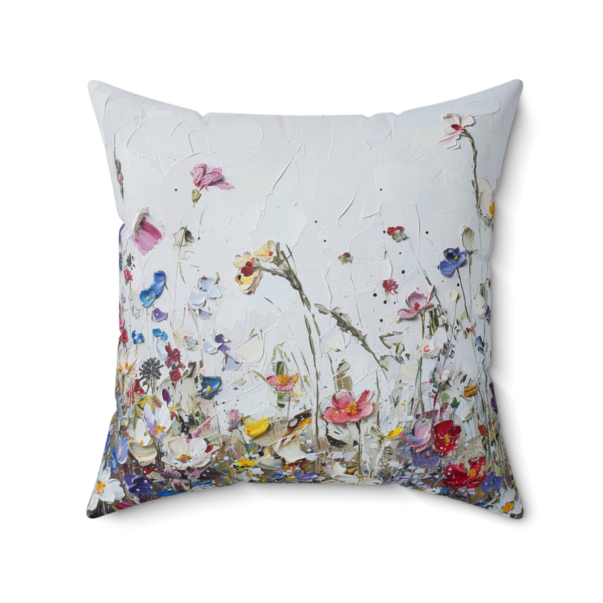 Expressionistic Flowers Spun Polyester Square Pillow Part Four
