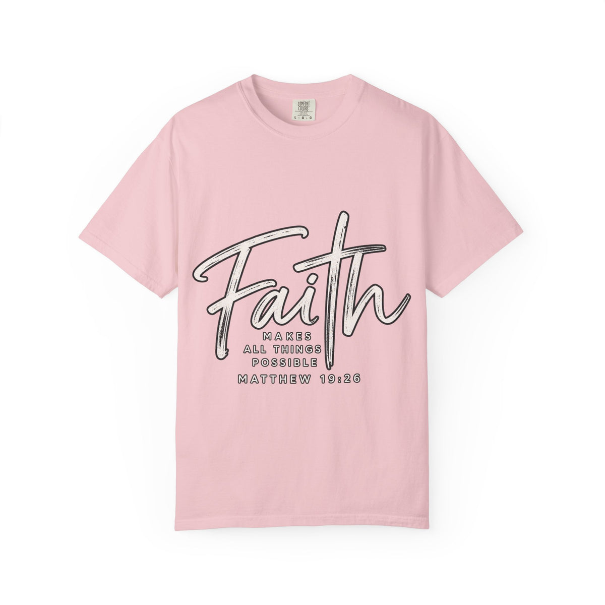 Faith Script T‑Shirt — "With God All Things Are Possible" (Matthew 19:26)