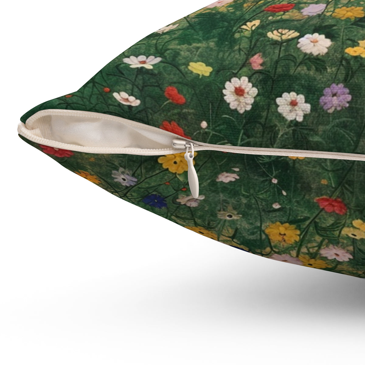 Japanese Wildflowers on a Spun Polyester Square Pillow