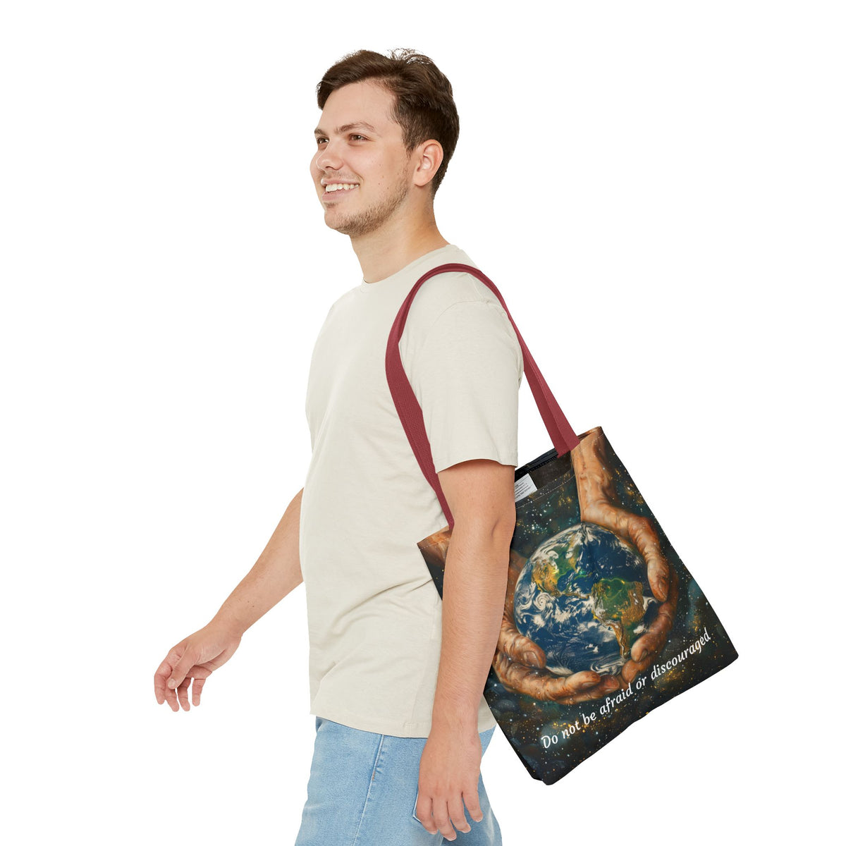 Do Not Be Afraid Or Discouraged Tote Bag