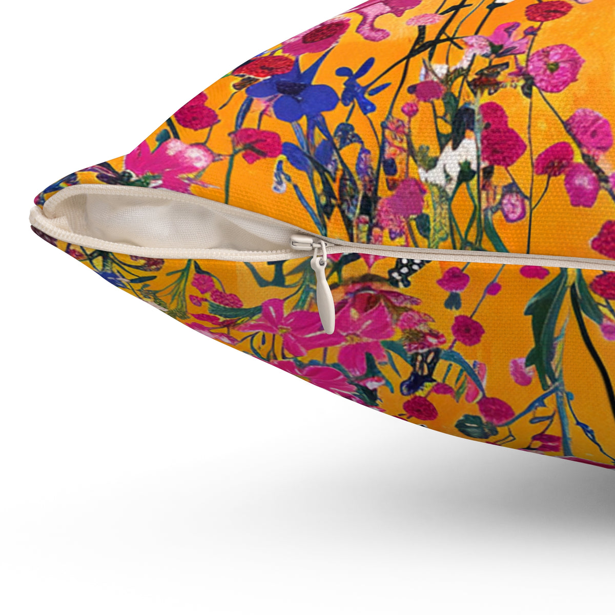 Wildflower Sunset Spun Polyester Square Pillow