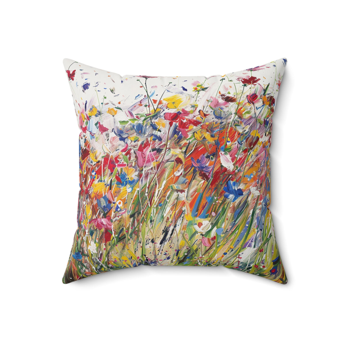 Expressionistic Flowers Spun Polyester Square Pillow Part Three