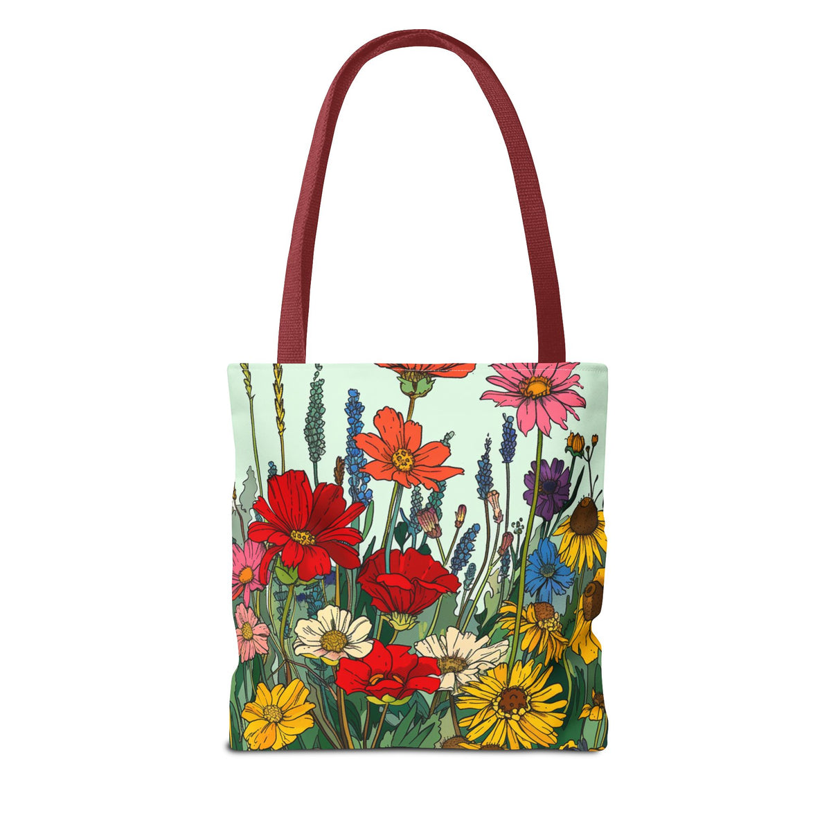 Wildflower Tote Bag - Comic Book Style