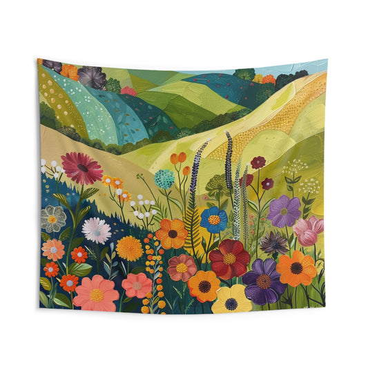 Retro Blooms Wall Tapestry Part Three