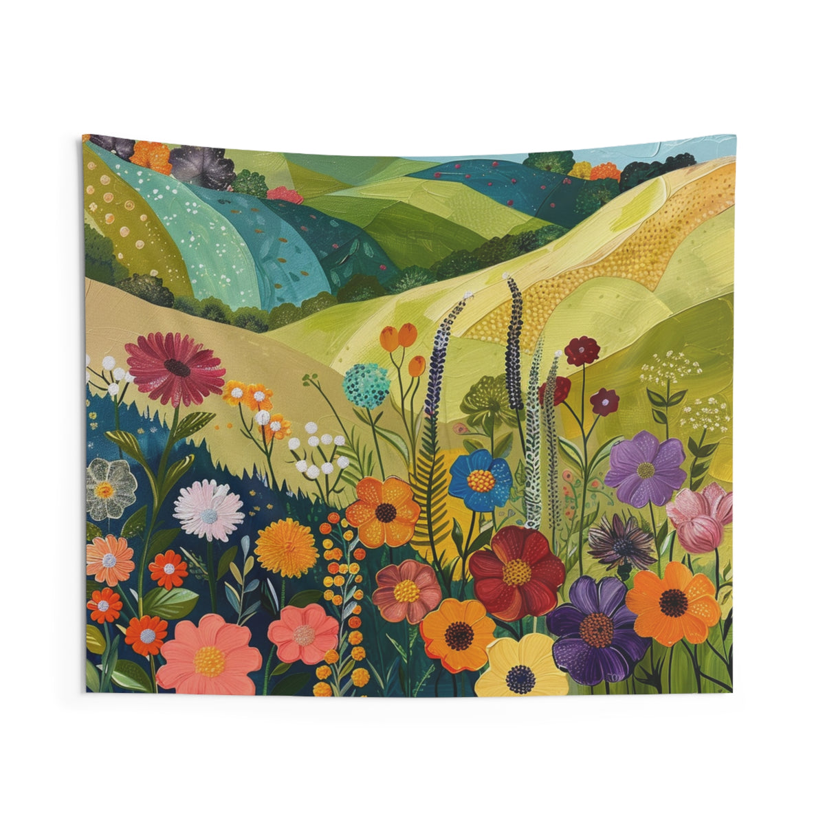 Retro Blooms Wall Tapestry Part Three