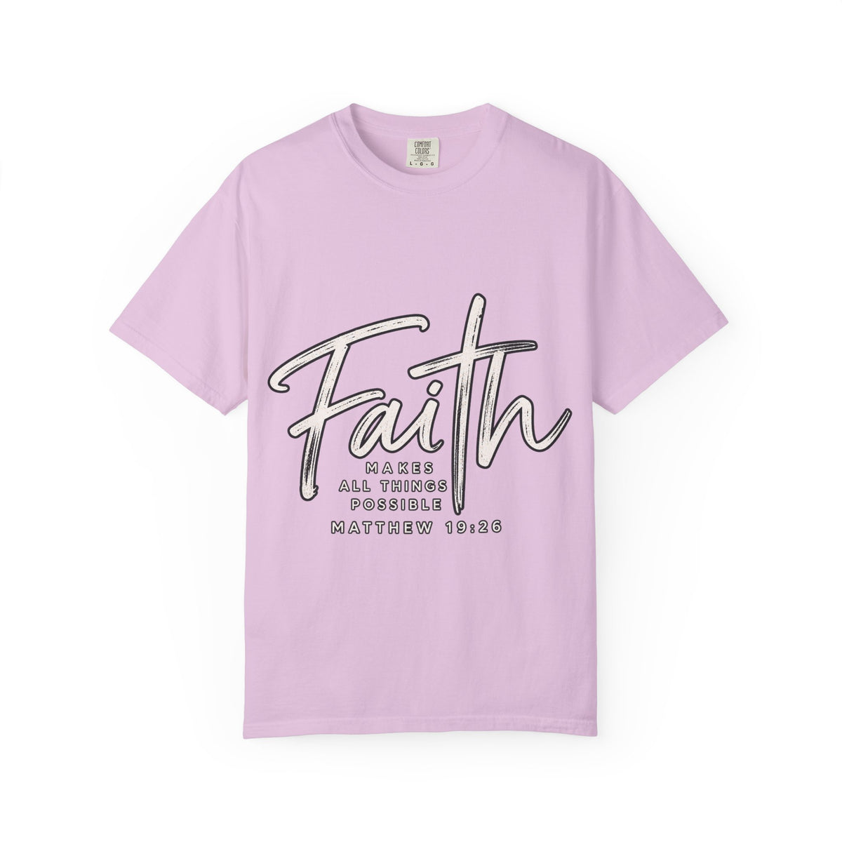 Faith Script T‑Shirt — "With God All Things Are Possible" (Matthew 19:26)