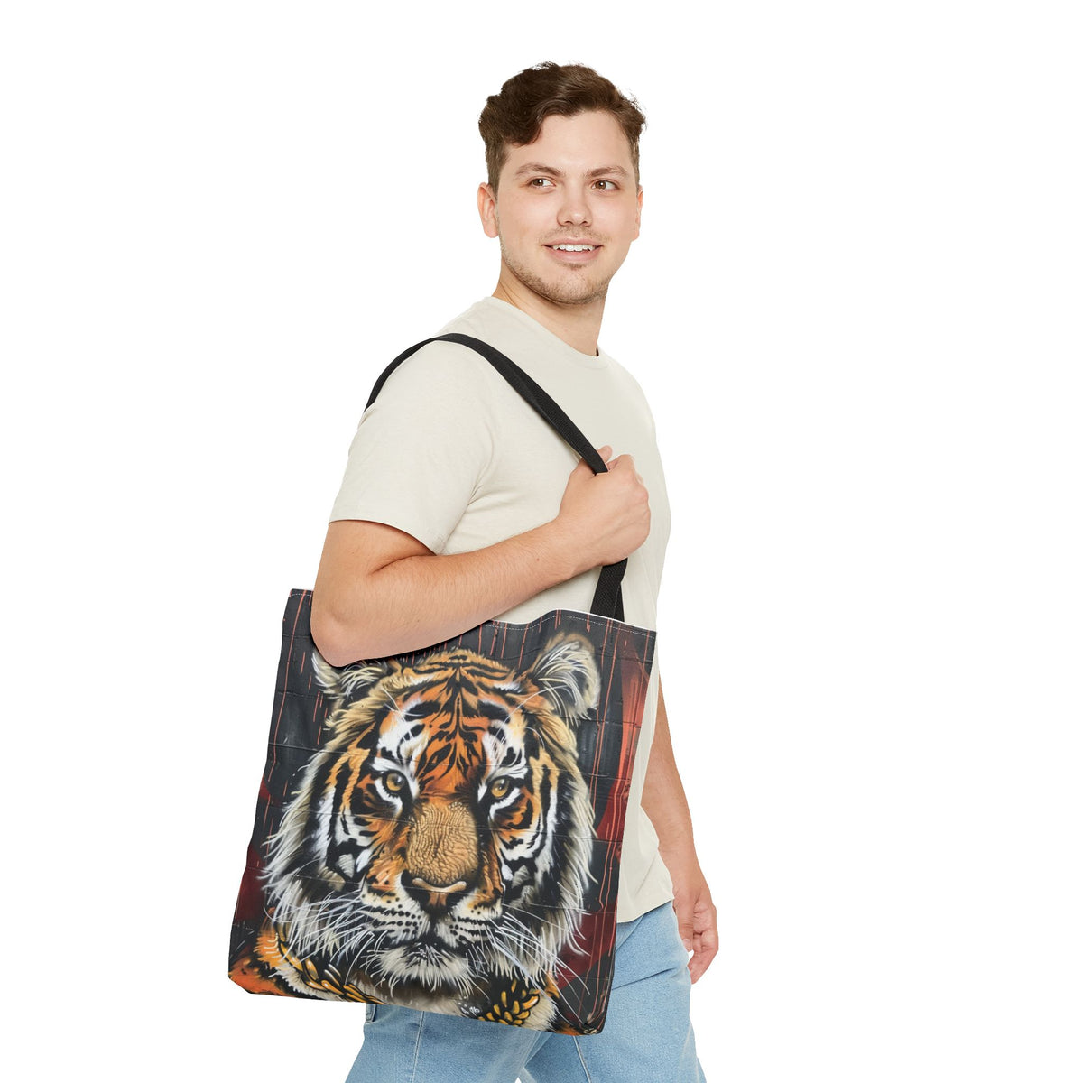 Graffiit Tiger Head  Tote Bag