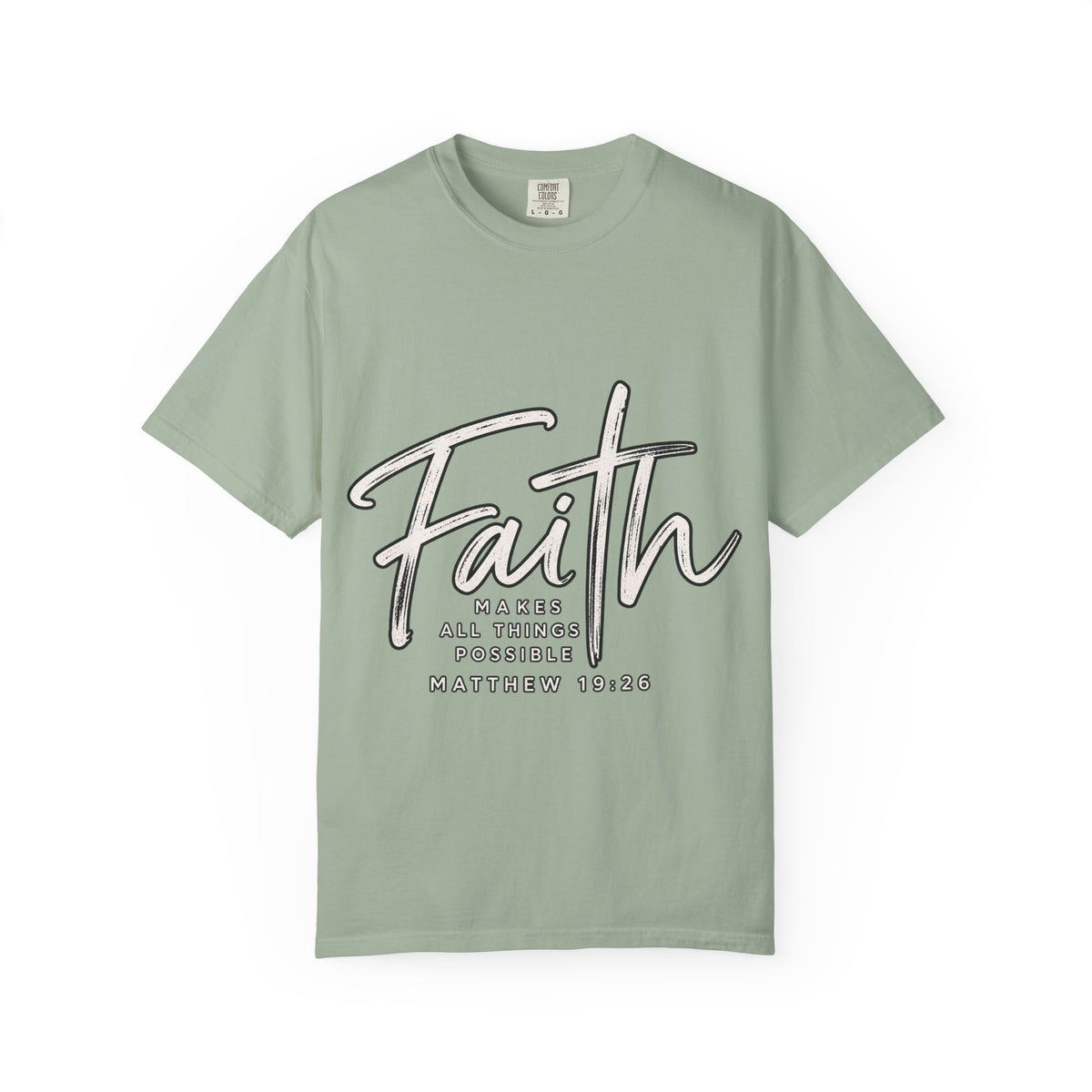 Faith Script T‑Shirt — "With God All Things Are Possible" (Matthew 19:26)
