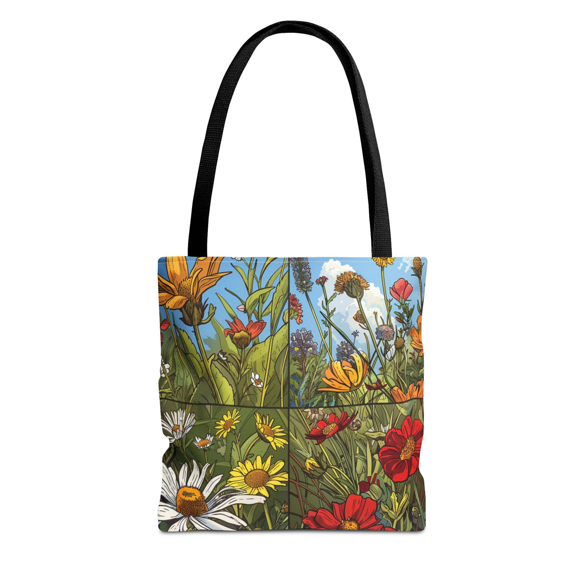 Wildflower Tote Bag - Comic Book Style