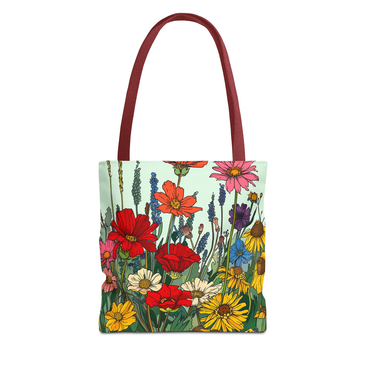 Wildflower Tote Bag - Comic Book Style
