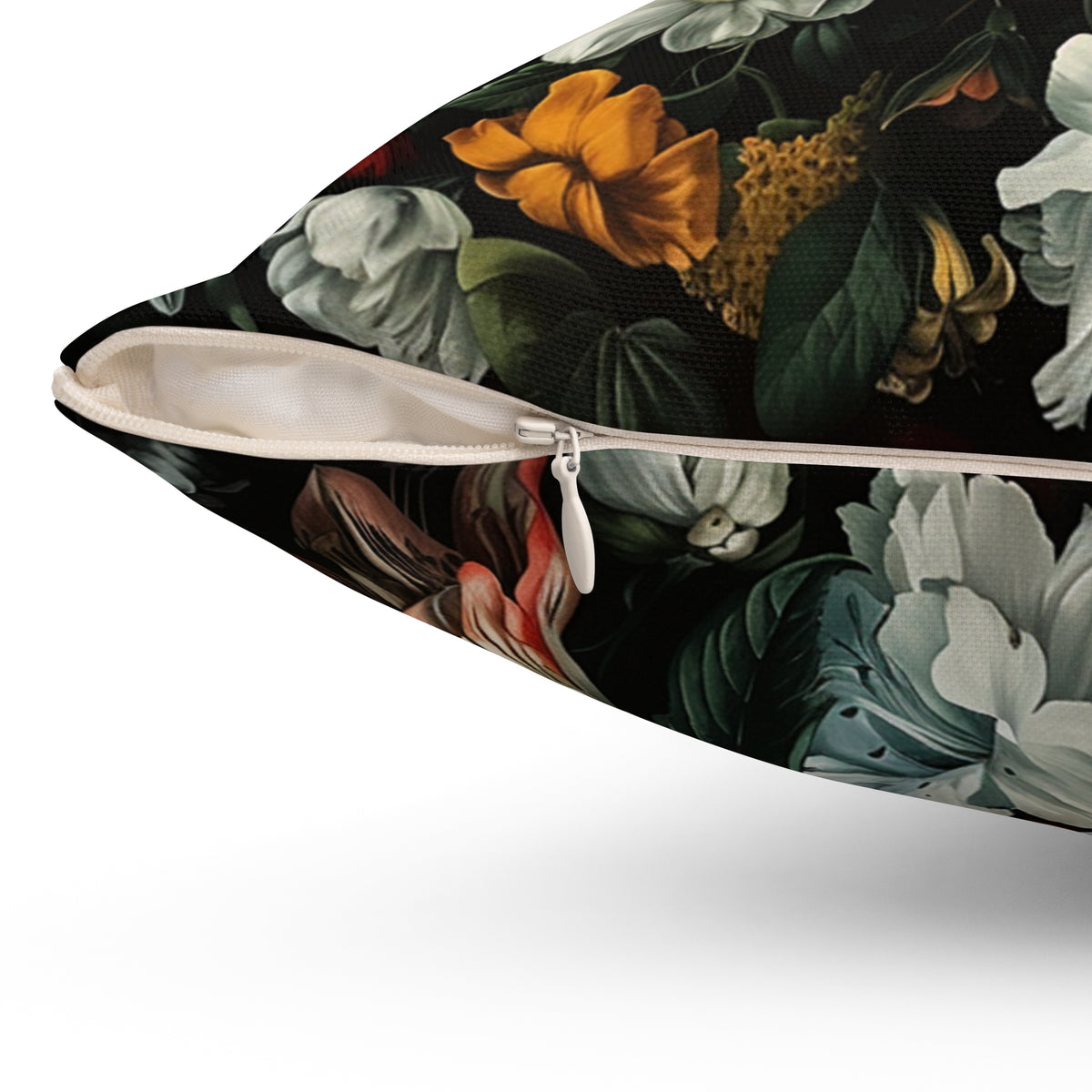 Futuristic Flowers Spun Polyester Square Pillow