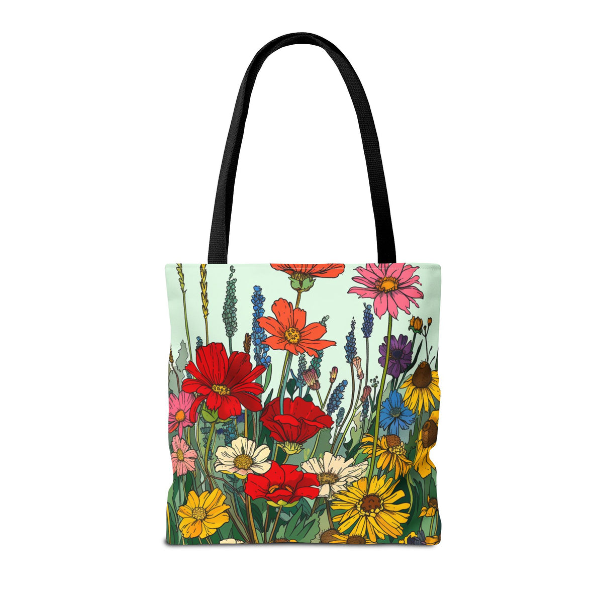 Wildflower Tote Bag - Comic Book Style