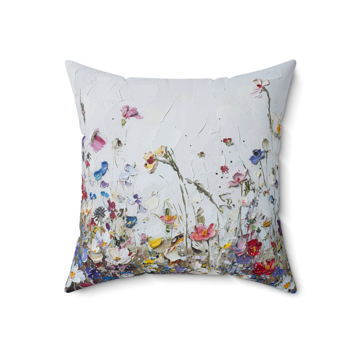 Expressionistic Flowers Spun Polyester Square Pillow Part Four