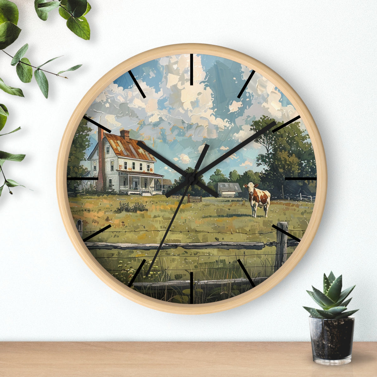Farmhouse Scene Wall Clock