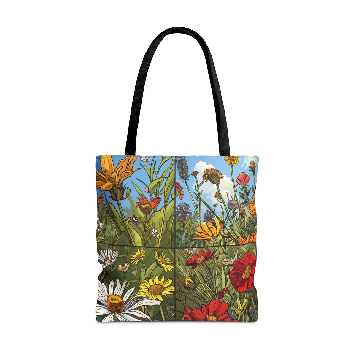 Wildflower Tote Bag - Comic Book Style