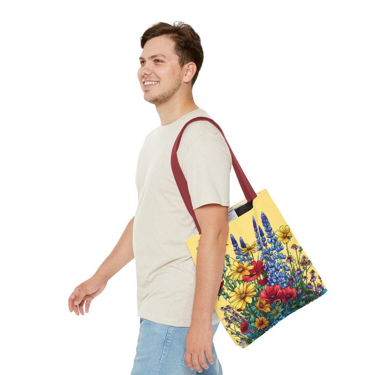 Floral Meadow Tote Bag – Bright Wildflower Garden Print