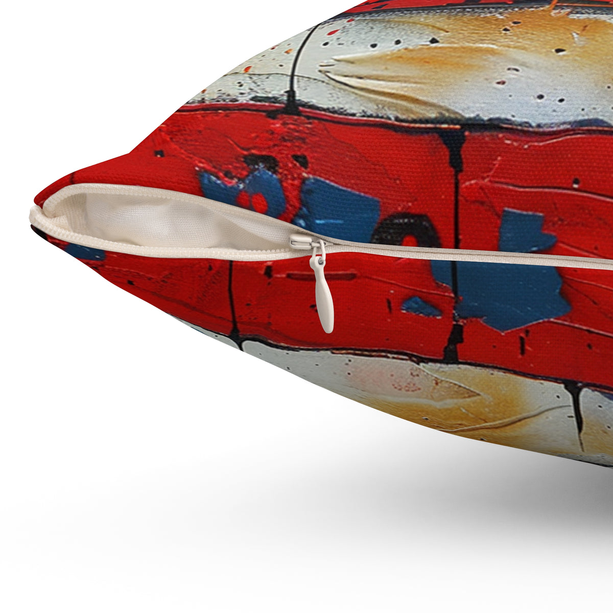 American Flag Graffiti Spun Polyester Square Pillow