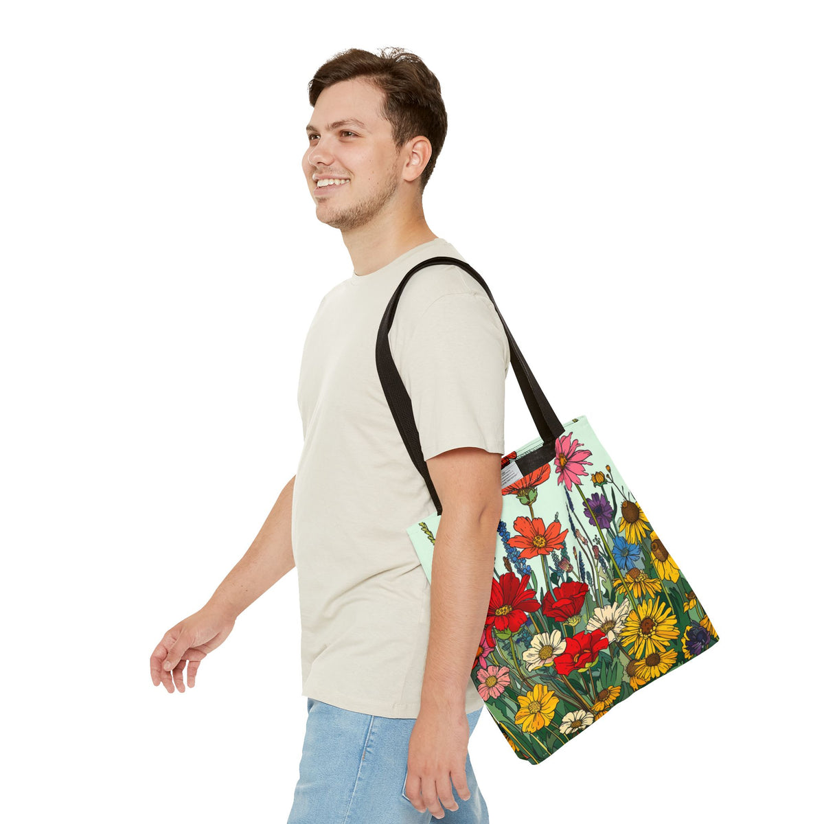 Wildflower Tote Bag - Comic Book Style