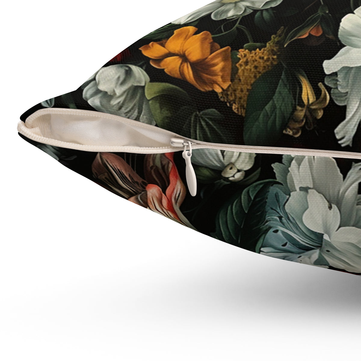 Futuristic Flowers Spun Polyester Square Pillow