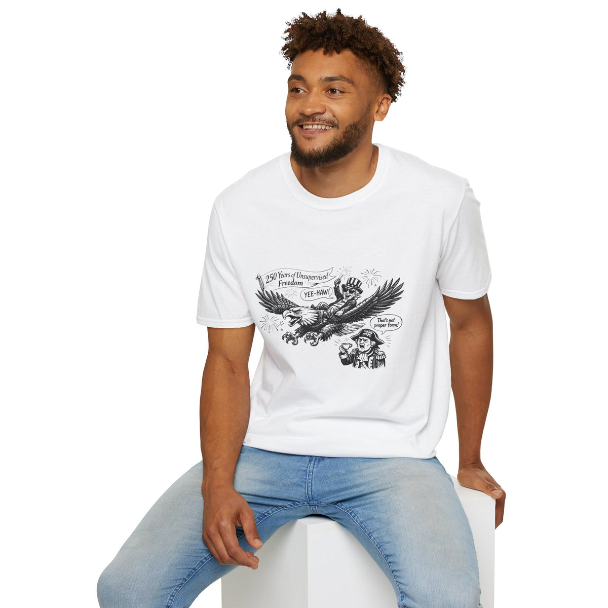 Bald Eagle Liberty Illustration T-Shirt | Patriotic America Graphic Tee