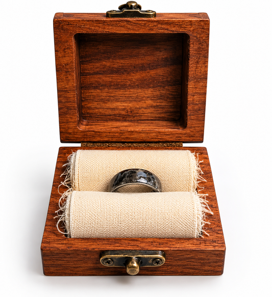 Engraved Wooden Ring Box with Tree Design – Rustic 3x3 Proposal Box – Leather Hinge Jewelry Keepsake – Handmade Engagement Ring Holder