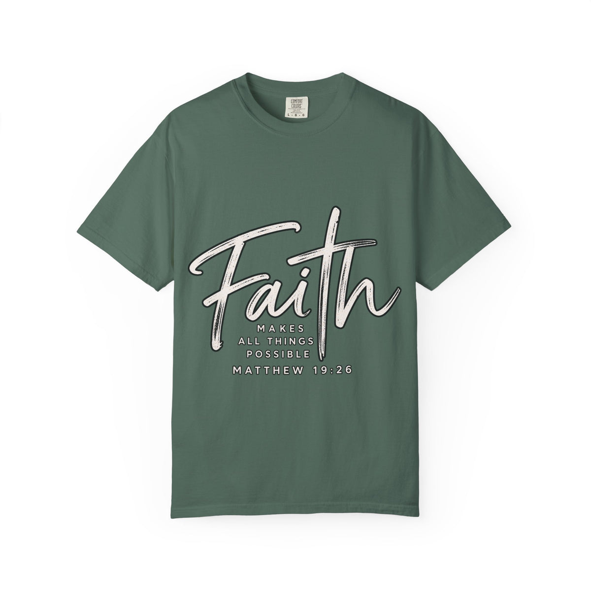Faith Script T‑Shirt — "With God All Things Are Possible" (Matthew 19:26)