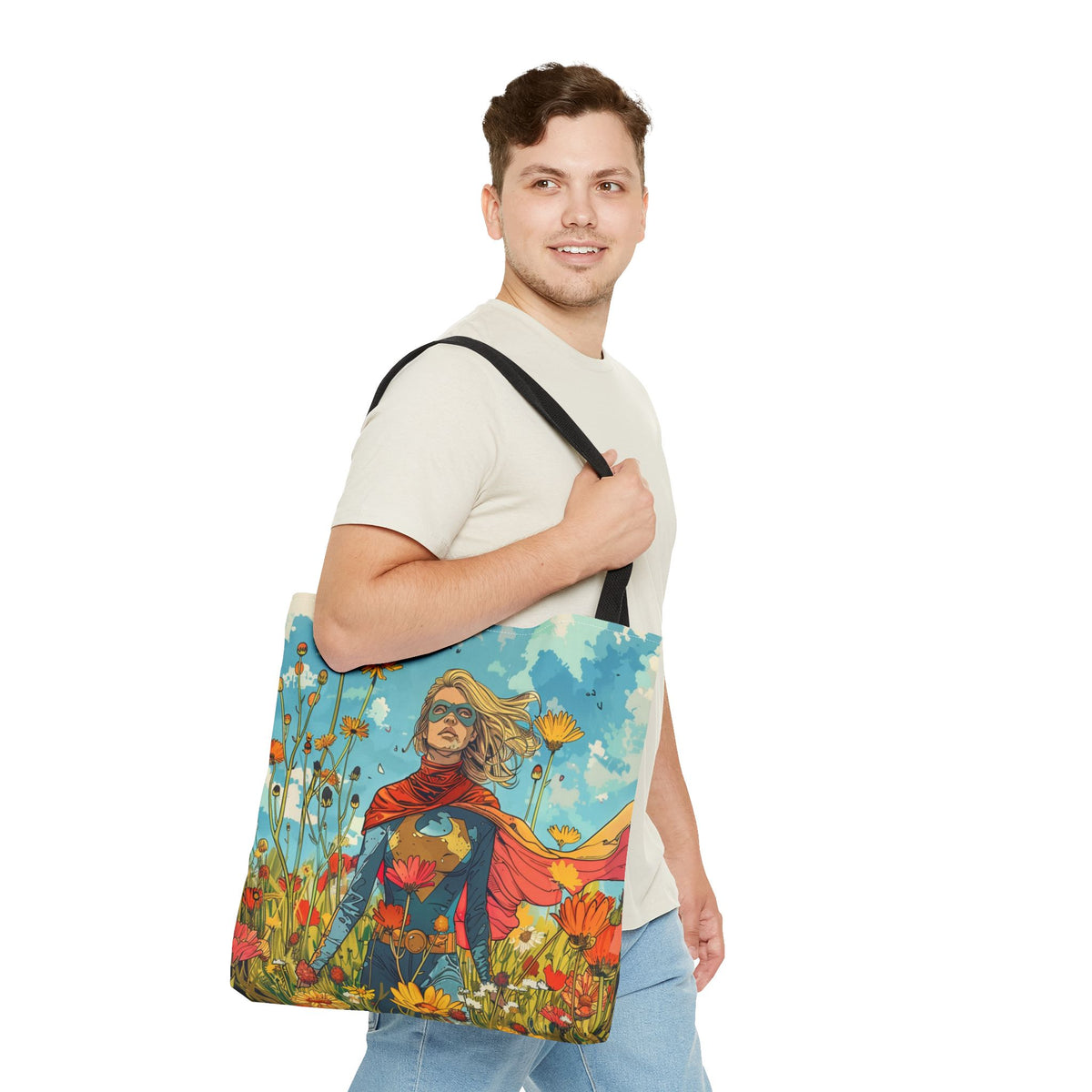 Female Superhero Comic Book Style Tote Bag