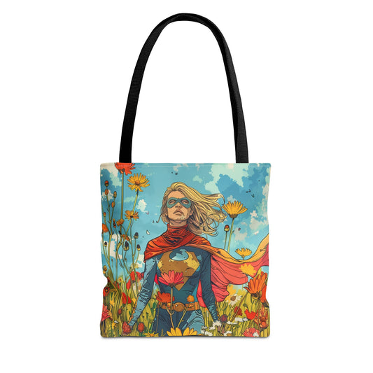 Female Superhero Comic Book Style Tote Bag