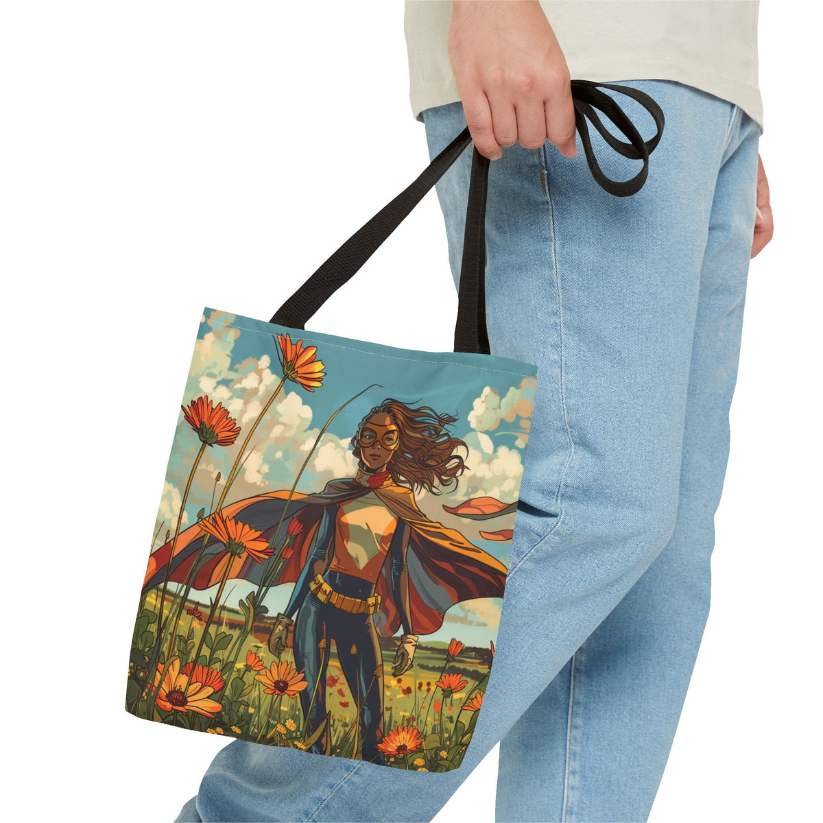 Female Superhero Comic Book Style Tote Bag
