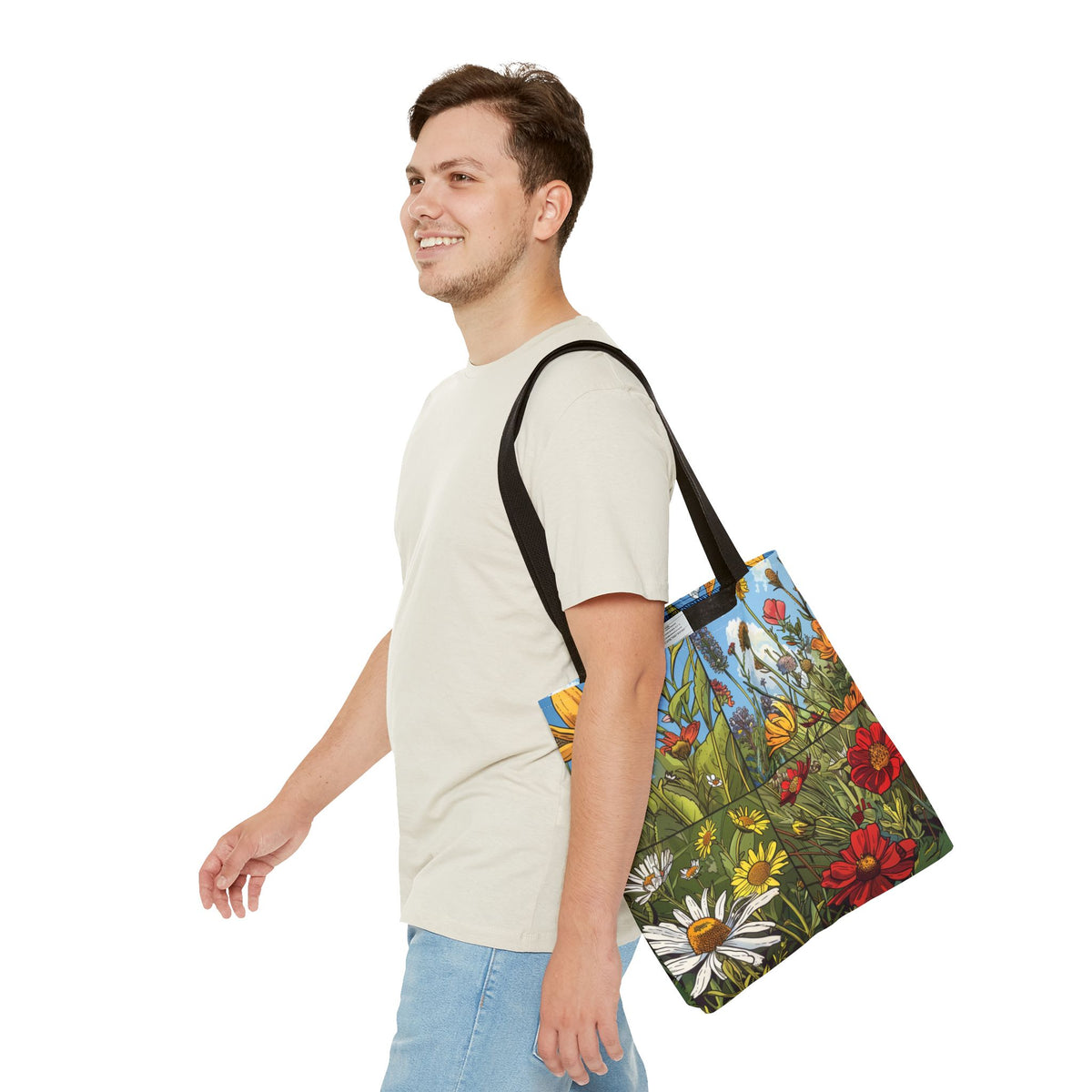 Wildflower Tote Bag - Comic Book Style