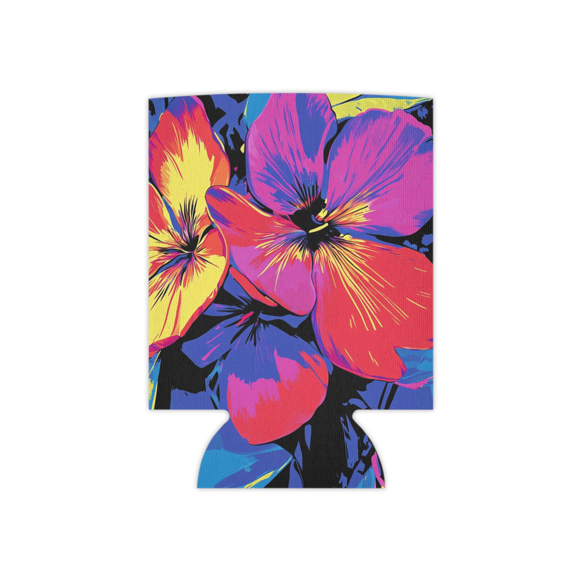 Wildflower Can Cooler, Floral Beverage Holder, Summer Drink Sleeve, Flower Pattern Insulated Coozie, Botanical Beer Can Hugger, Outdoor