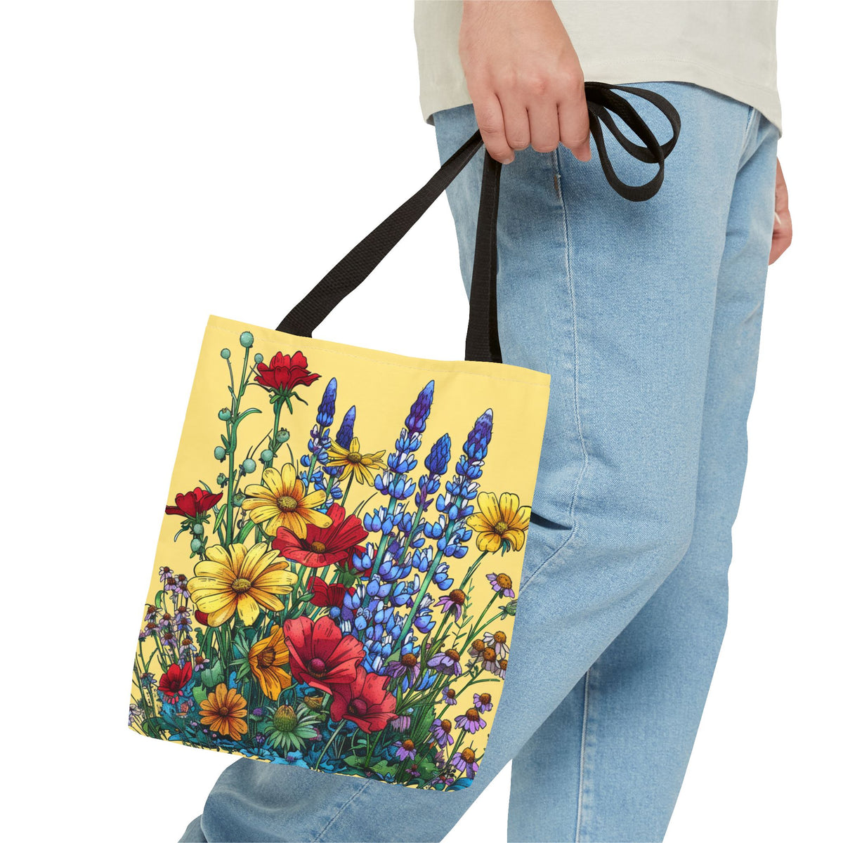 Floral Meadow Tote Bag – Bright Wildflower Garden Print