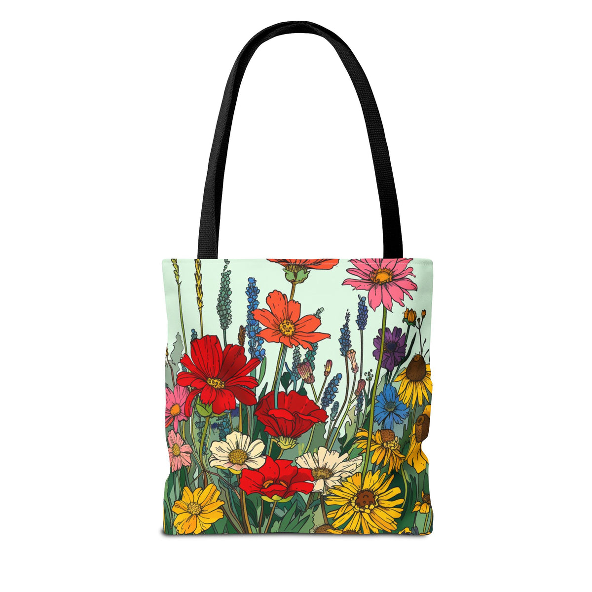 Wildflower Tote Bag - Comic Book Style