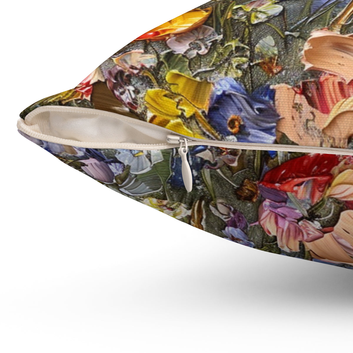 Futuristic Flowers Spun Polyester Square Pillow