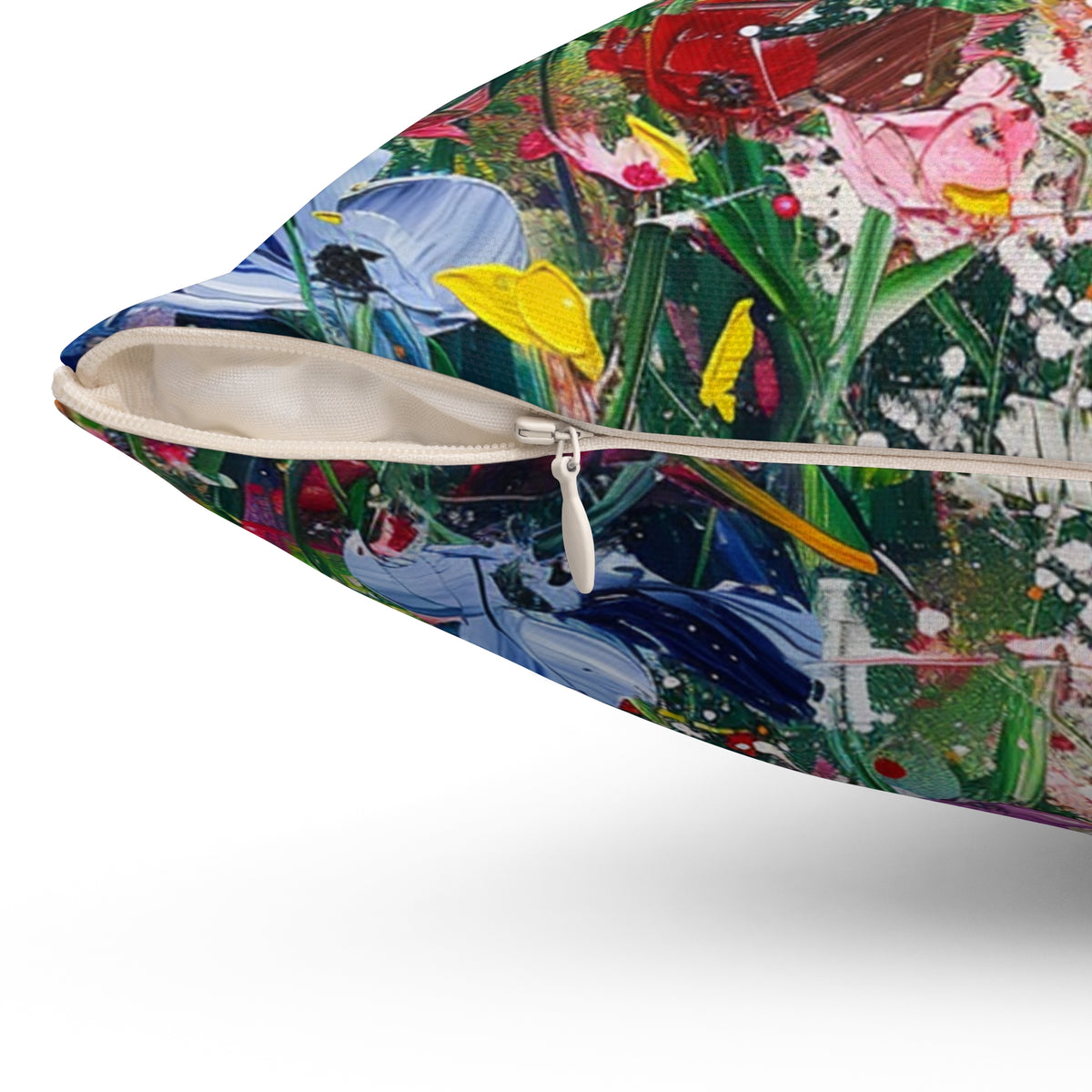 Expressionistic Flowers Spun Polyester Square Pillow