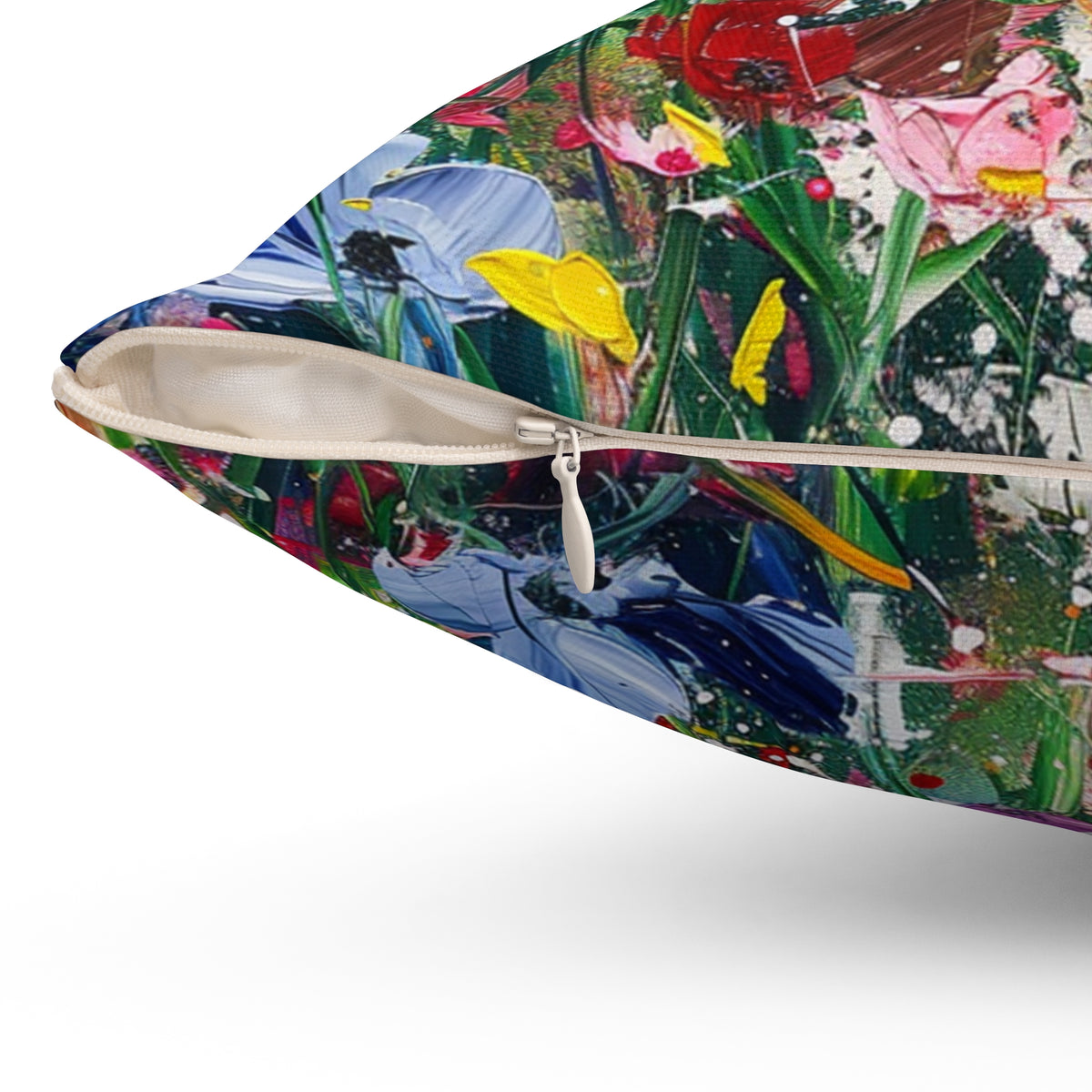 Expressionistic Flowers Spun Polyester Square Pillow