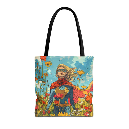 Female Superhero Comic Book Style Tote Bag